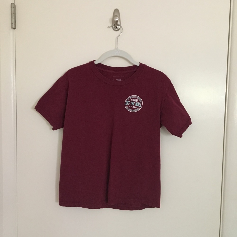 vans burgundy t-shirt